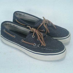 Sperry Top Siders Bahama 2 Eye Mens Boat Shoes Gray Wool Sz 8 M 0635956